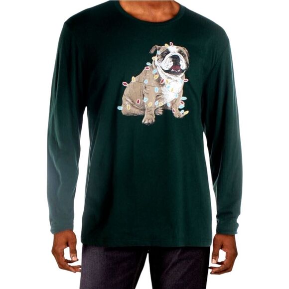 Club Room Other - Club Room Long Sleeve Pine Holiday Bulldog Theme Size Large